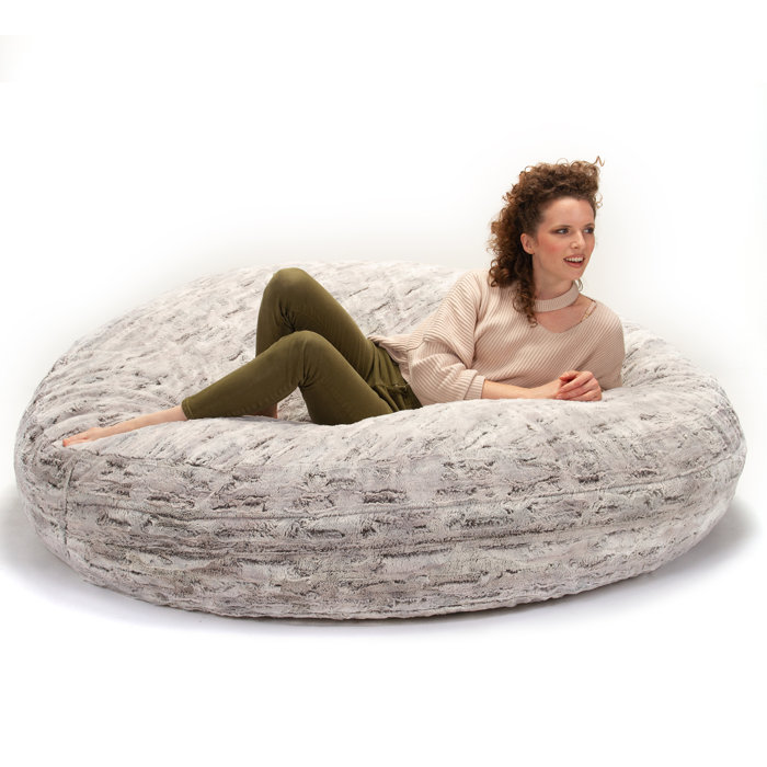 Jaxx 6 Foot Cocoon Large Bean Bag Chair, Premium Luxe Faux Fur